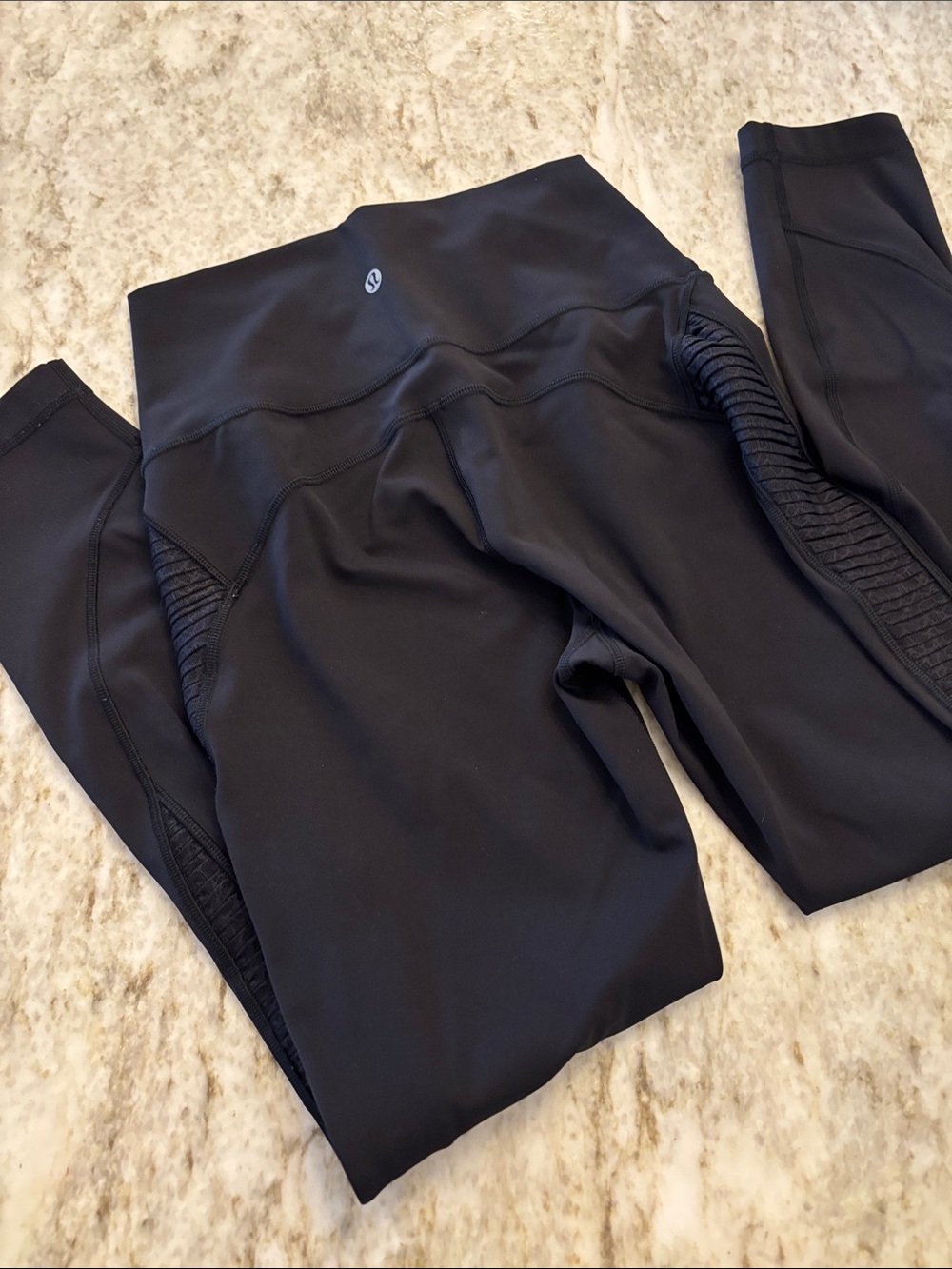 lululemon athletica Black Girls' High-Waist Leggings with Ribbed Panels
